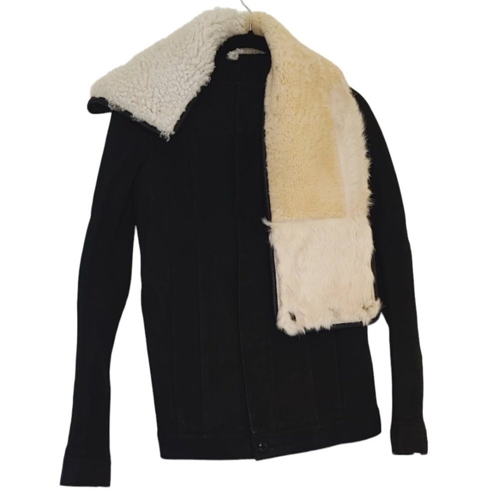 NWT Rick Owens Fall 2013 Runway Leather Jacket Fur Shearling Collar VERY RARE